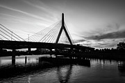 Boston Zakim Bridge Black and White Picture Photograph by Paul Velgos