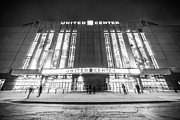 Chicago United Center Black and White Photo Photograph by Paul Velgos