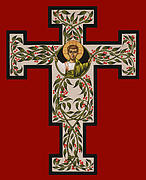 Christ Emmanuel Flowering Cross 018 Painting by William Hart McNichols