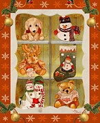 Christmas At The Cuddly House Painting by Angeles M Pomata