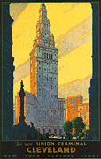 Cleveland - Vintage Travel Digital Art by Georgia Clare