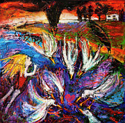 Cloud Street - Geraldton seagulls Painting by Jeremy Holton