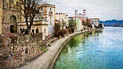 Danube River at Passau, Germany Mixed Media by Tatiana Travelways