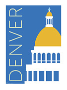DENVER Capitol/Blue Digital Art by Sam Brennan
