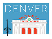 DENVER Union Station/Blue Digital Art by Sam Brennan