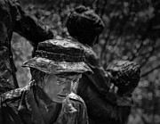 Detail of weeping face at Women's Vietnam memorial Photograph by Steven Heap