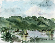 Elk Lake from Big Darling Painting by Amanda Amend