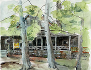 Elk Lake Lodge Painting by Amanda Amend