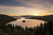 Emerald Bay on Lake Tahoe with snow on mountains Photograph by Steven Heap