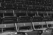 Fenway Park Blue Bleachers BW Photograph by Susan Candelario