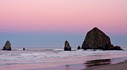 Haystack rock and the needles at Cannon Beach Photograph by Bruce Block