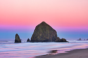 Haystack Rock at dawn Photograph by Bruce Block