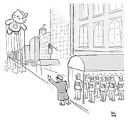 Hailing Kitty Thanksgiving Parade Balloon Drawing by Paul Noth