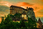 Historic Castle in Europe at Sunset Digital Art by Miroslav Liska