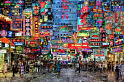 Hong Kong City Nightlife Digital Art by Rafael Salazar