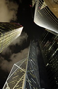 Hong Kong skyscrapers at night Photograph by Sami Sarkis Photography