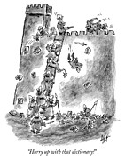 Hurry up with that dictionary Drawing by Frank Cotham