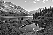 Lake Josephine Summer Sunset Black And White Photograph by Adam Jewell