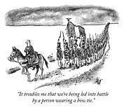 Led into battle by a bow tie Drawing by Frank Cotham