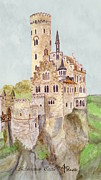 Lichtenstein Castle Painting by Angeles M Pomata
