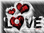 Love Sketch Digital Art by Rafael Salazar
