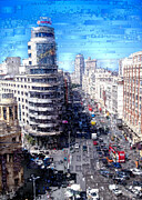 Madrid - La Gran Via Digital Art by Rafael Salazar