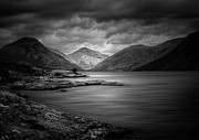 Moody Black and White Wastwater Lake Photograph by Steven Heap