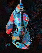 My Violin Whispers Music in the Night Digital Art by Nikki Marie Smith