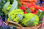 Organic Green Cauliflower at the Farmer's Market Photograph by Bruce Block