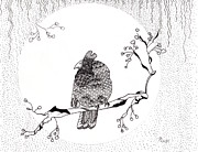 Party Time in Birdville Drawing by Jan Steinle