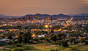 Phoenix Arizona skyline at sunset Photograph by Miroslav Liska