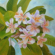Plumeria Painting by Angeles M Pomata