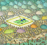 Police Tape Beach Drawing by John O'Brien