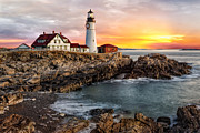 Portland Lighthouse Sunrise Photograph by Susan Candelario