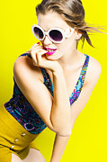 Retro yellow fashion portrait Photograph by Jorgo Photography