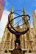 Rockefeller Center in New York City Digital Art by Rafael Salazar