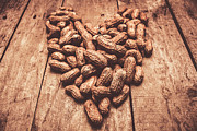 Rustic country peanut heart. Natural foods Photograph by Jorgo Photography
