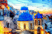 Santorini Island, Greece Digital Art by Rafael Salazar