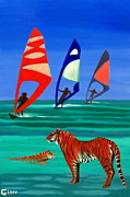 Tigers Sons of the Sun Painting by Enrico Garff