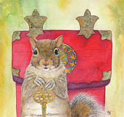 Squirrel's Treasure Painting by Marie Stone-van Vuuren