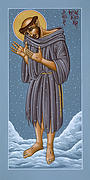 St Francis Wounded Winter Light 098 Painting by William Hart McNichols
