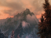 Sunset above the Grey Mountain Painting by AM FineArtPrints