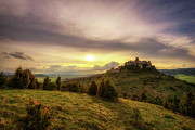 Sunset over the ruins of Spis Castle in Slovakia Photograph by Miroslav Liska