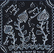 Tangle Flowers Drawing by Carole Brecht