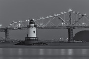Tarrytown Lighthouse and Tappan Zee Bridge at Twilight II Photograph by Clarence Holmes