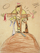 The Crucifixion By Fr. Bill at age 5 Drawing by William Hart McNichols