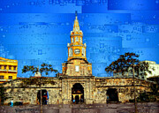 The Gate and Clock Tower in Cartagena Colombia Digital Art by Rafael Salazar