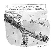 The Little Engine That Faced A Tough Moral Dilemma Drawing by Trevor Spaulding