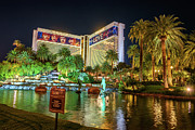 The Mirage hotel at night in Las Vegas Photograph by Miroslav Liska