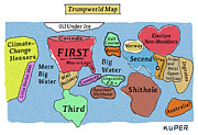 Trumpworld Map Drawing by Peter Kuper